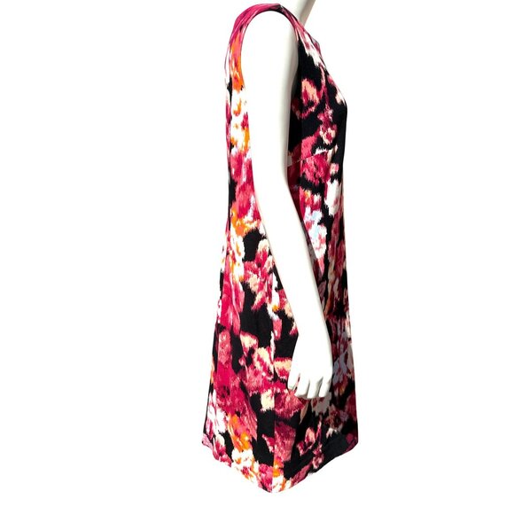 Chicos Artwear Abstract Floral Print Ponte Shift Sheath Dress Bold Elegant Fit 0 - Picture 4 of 11